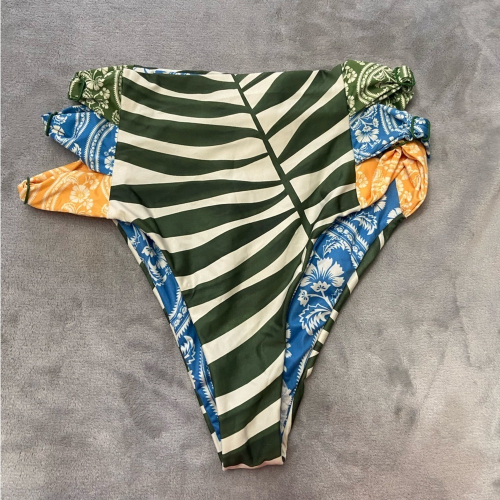 New! Agua Bendita Willa Cut-out Bikini Bottom high waisted bandana 24298 - Picture 7 of 12